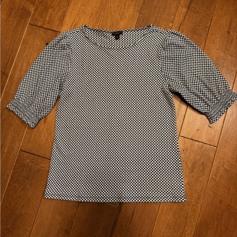 Ann Taylor Black and White Checkered Blouse | EUC | Size S